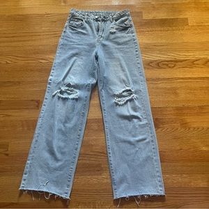 Ripped wide leg jeans